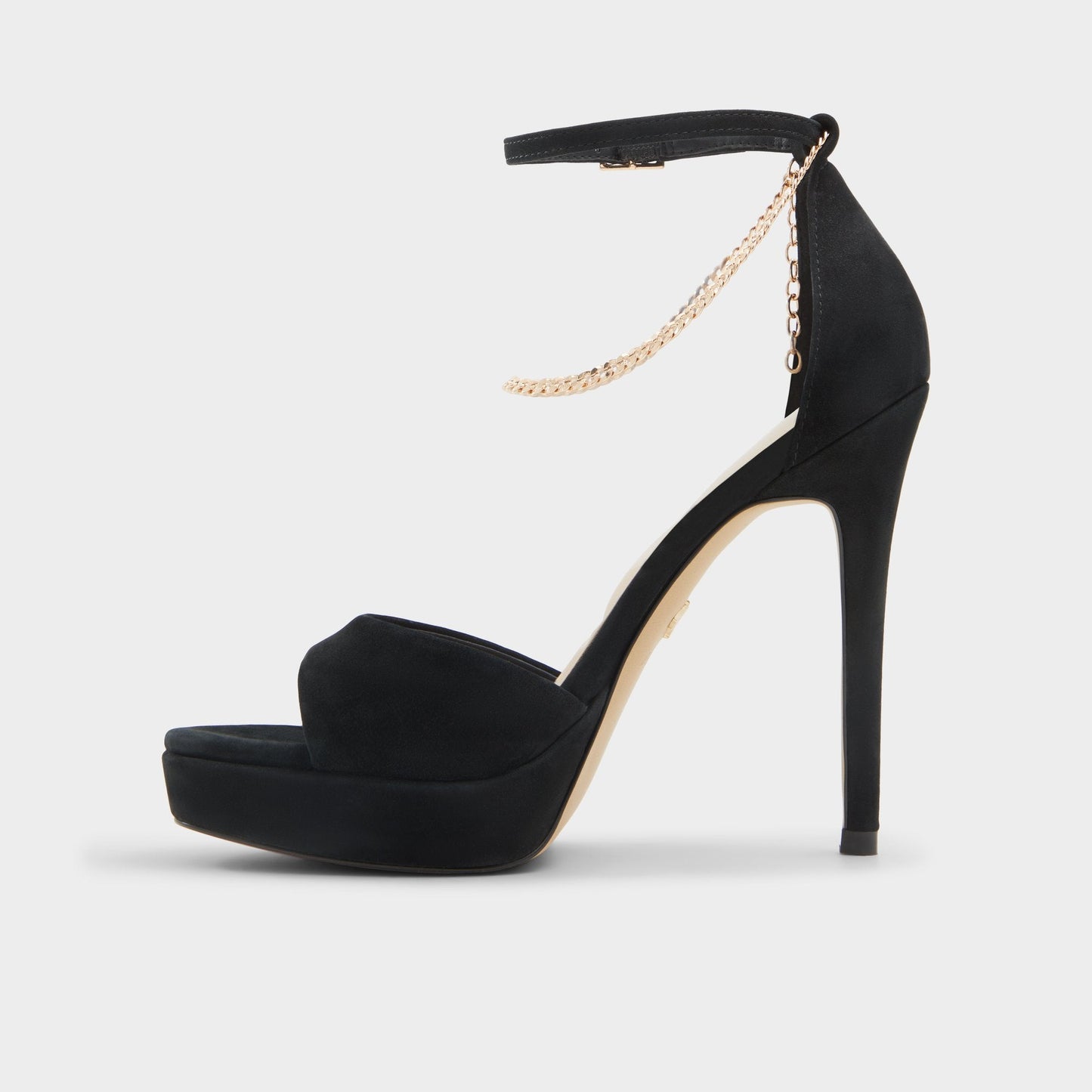 Afumeth Black Overflow Women's Platform sandals - Strappy heeled sandal, Stiletto platform - Black overflow