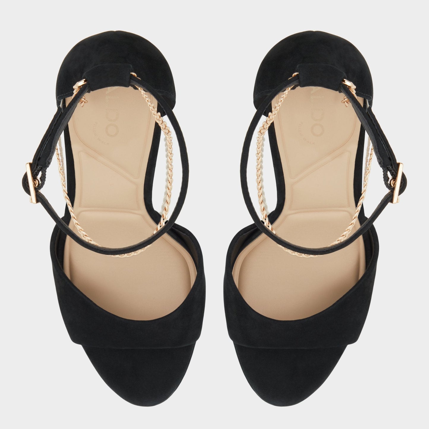 Afumeth Black Overflow Women's Platform sandals - Strappy heeled sandal, Stiletto platform - Black overflow