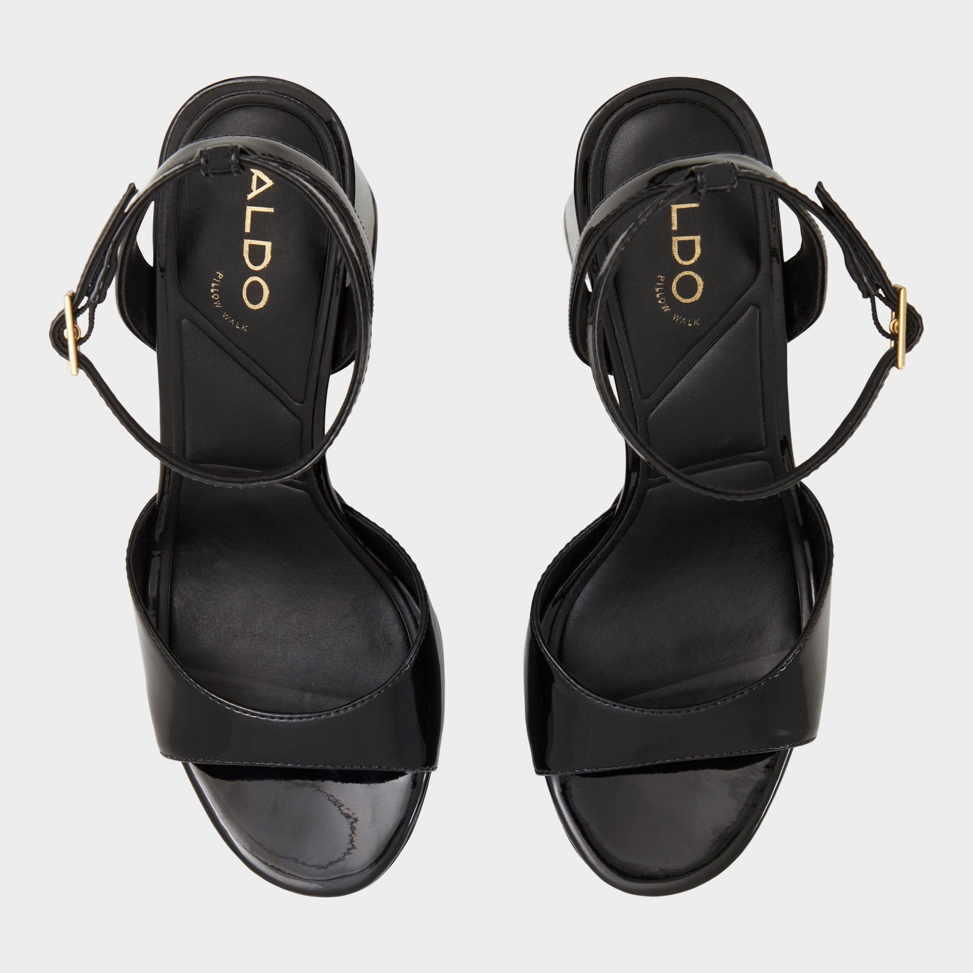 Valoria Black Women's Platform sandals - Strappy heeled sandal, Platform - Black