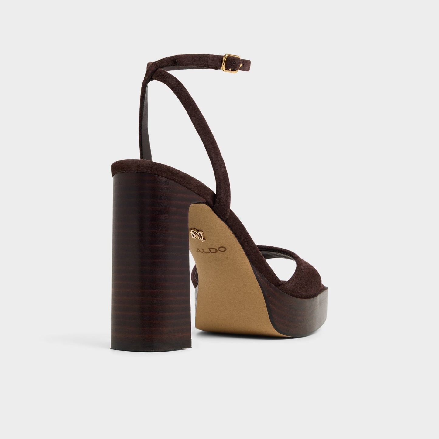 Lothon Dark Brown Women's Platform sandals - Strappy heeled sandal, Platform - Dark brown