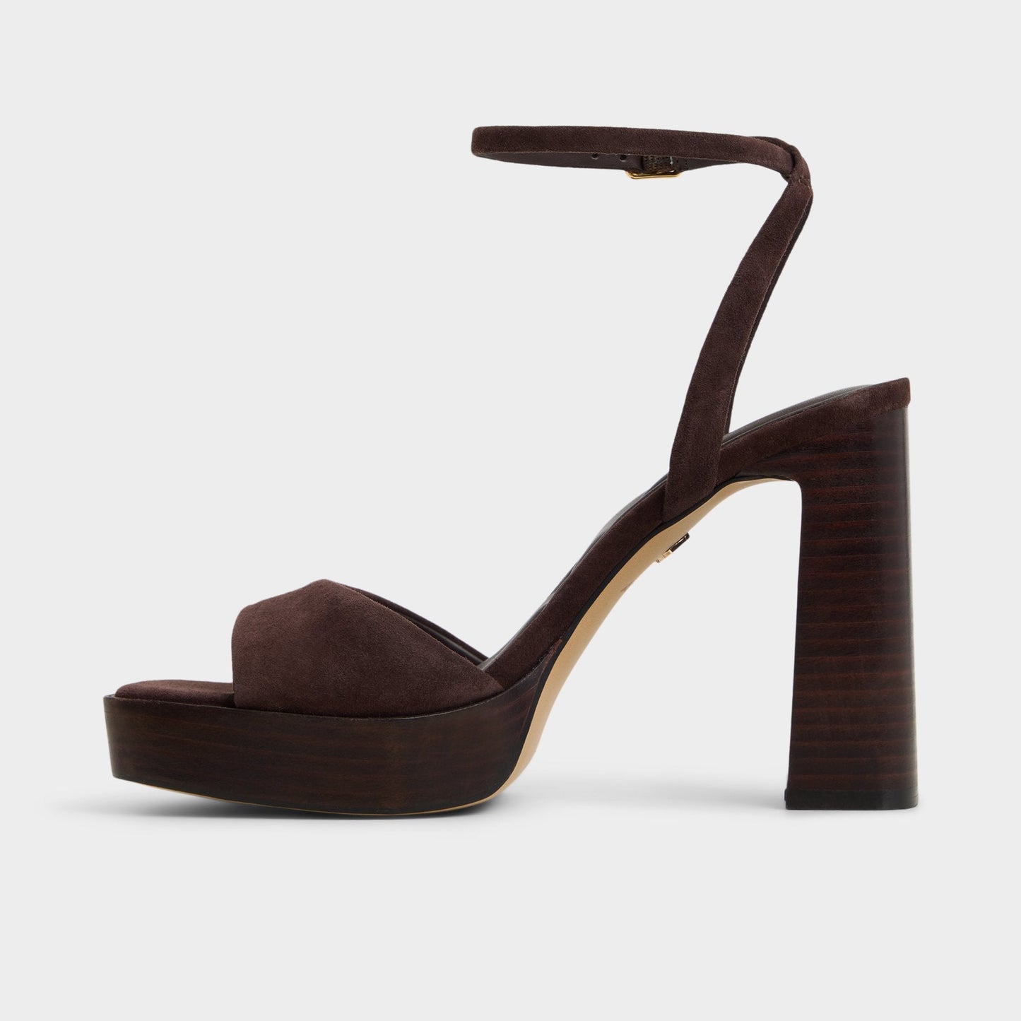 Lothon Dark Brown Women's Platform sandals - Strappy heeled sandal, Platform - Dark brown