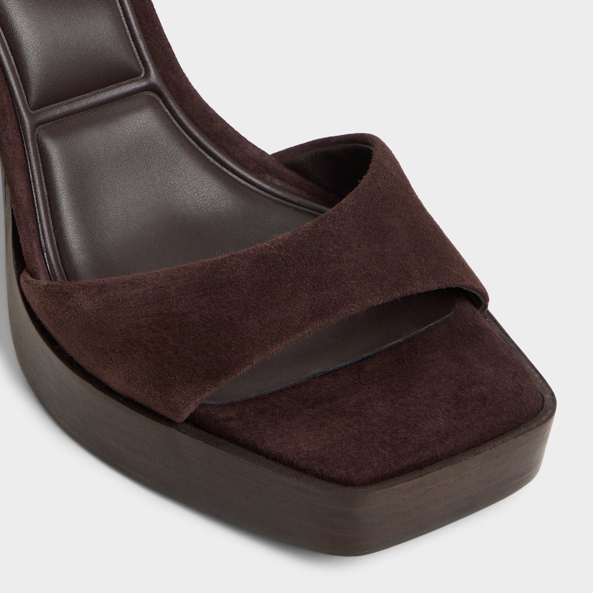 Lothon Dark Brown Women's Platform sandals - Strappy heeled sandal, Platform - Dark brown