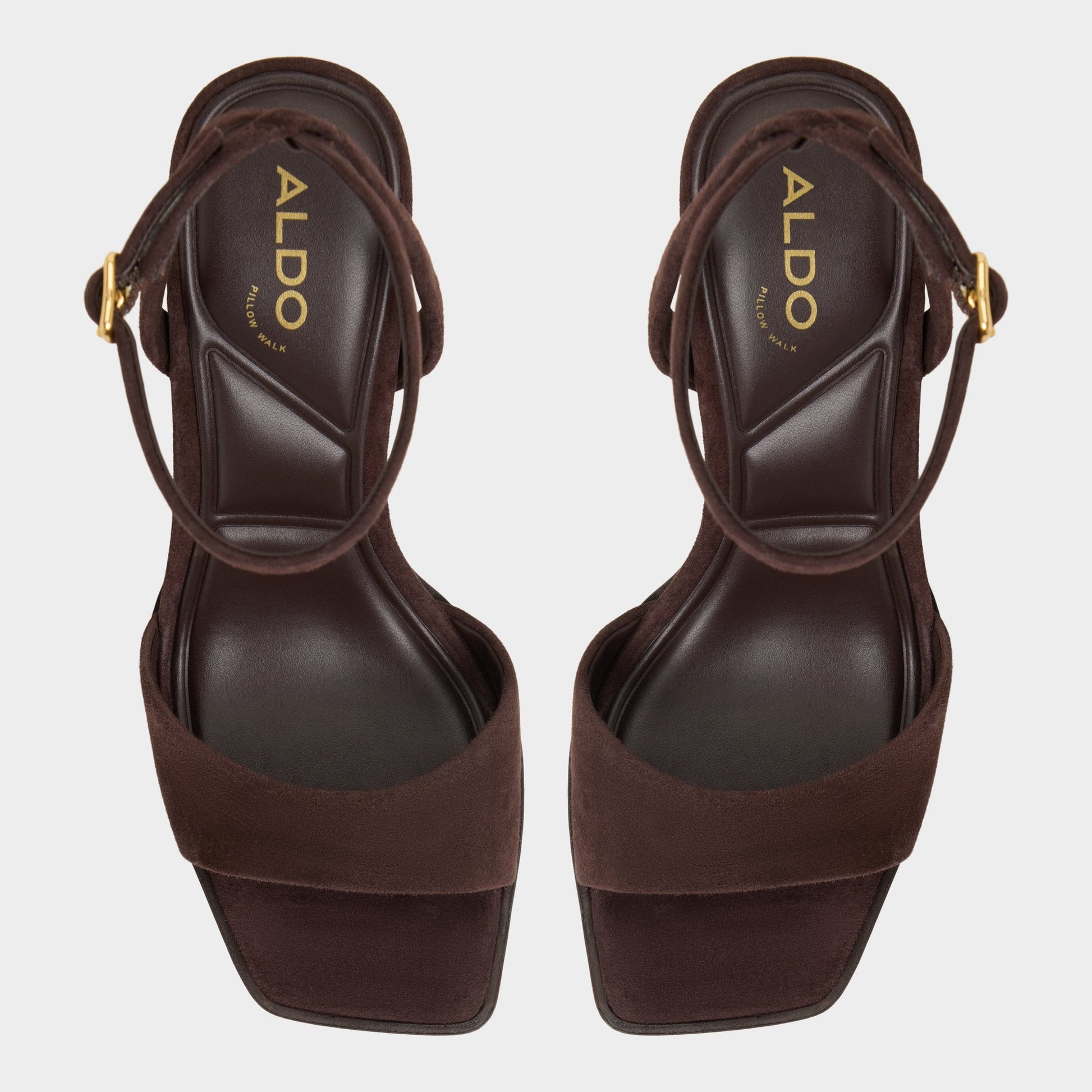 Lothon Dark Brown Women's Platform sandals - Strappy heeled sandal, Platform - Dark brown