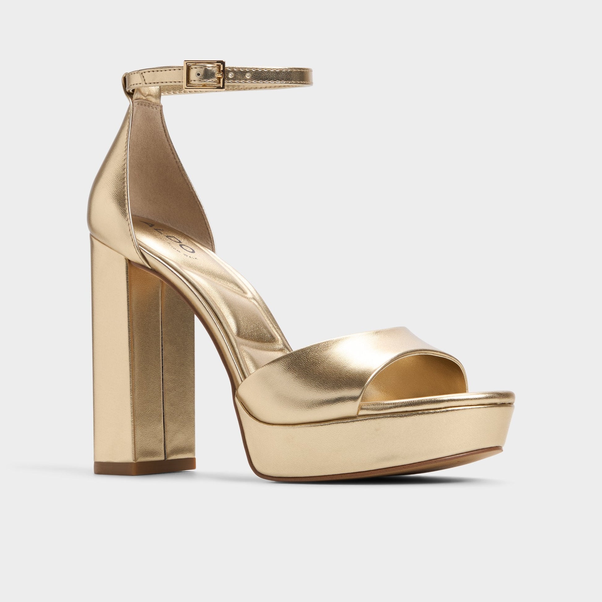 Enaegyn 2.0 in Gold - Strappy heeled sandal, Platform - Gold