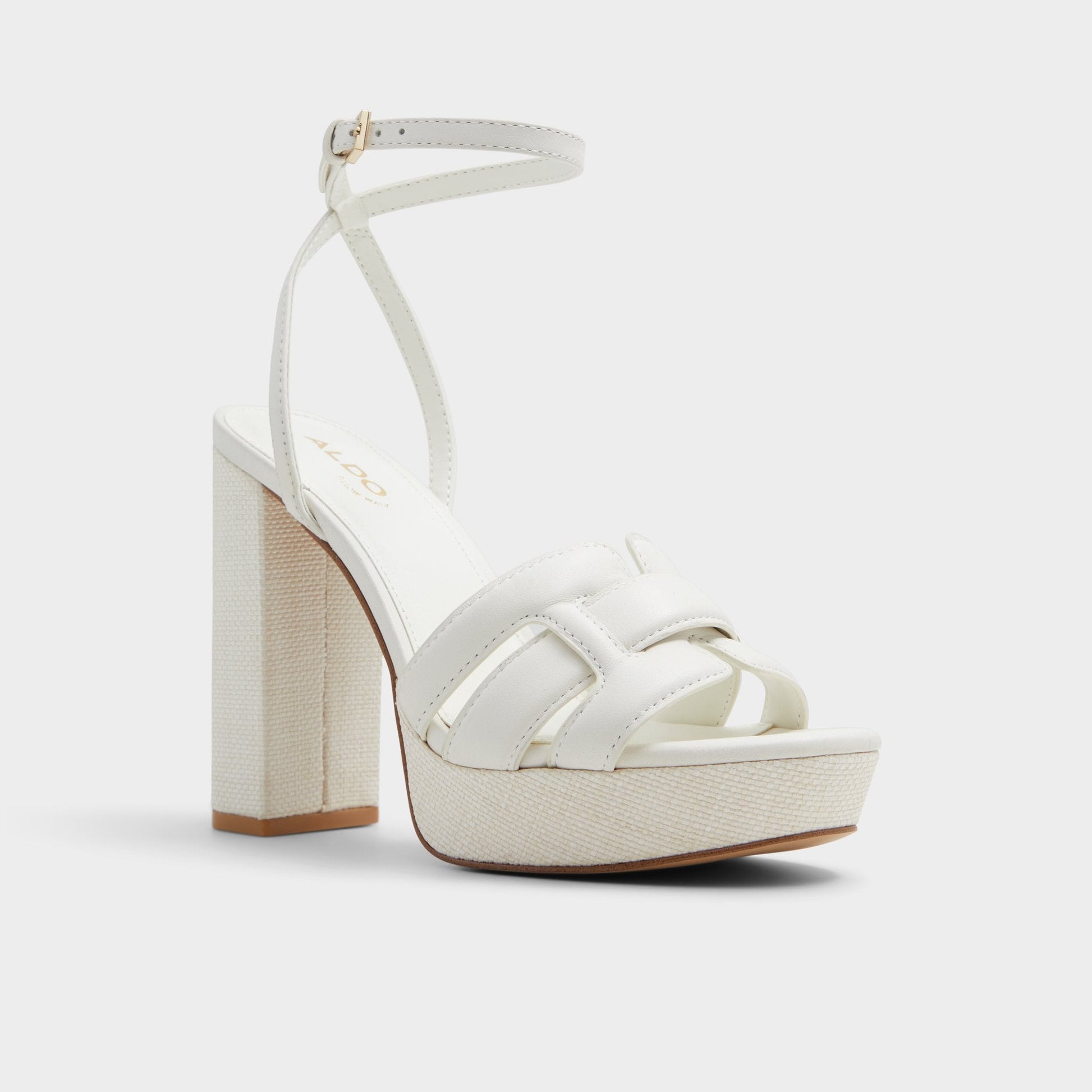 Valaberel Open White Women's Platform sandals - Strappy heeled sandal, Platform - Open white