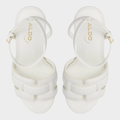 Valaberel Open White Women's Platform sandals - Strappy heeled sandal, Platform - Open white