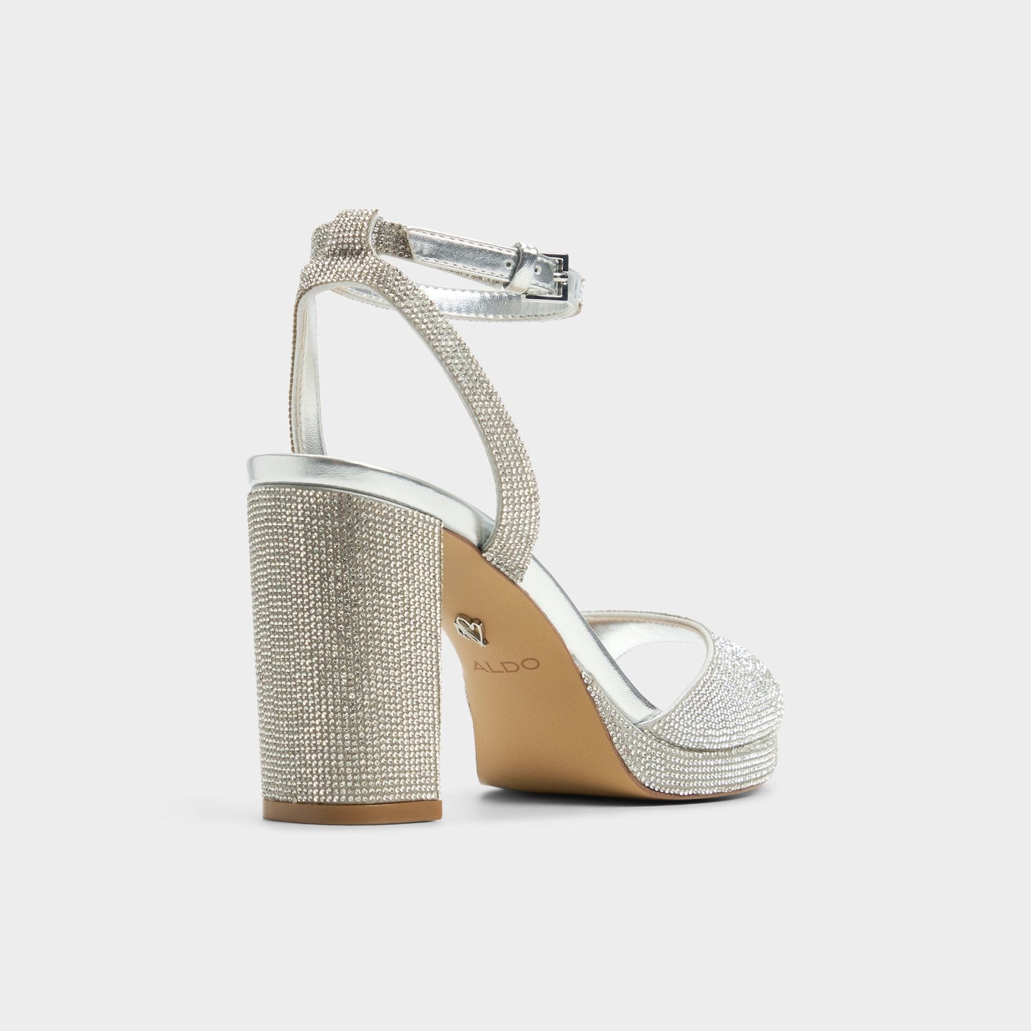 Alluring Silver Women's Iridescent metallics - Strappy heeled sandal, Platform - Silver