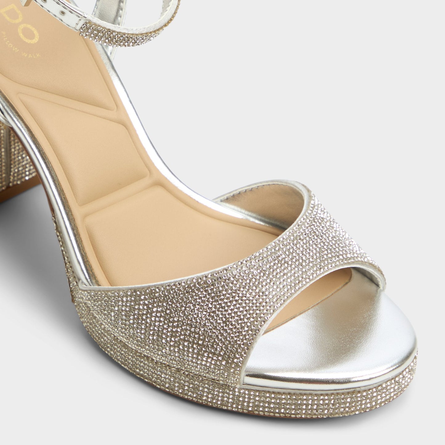 Alluring Silver Women's Iridescent metallics - Strappy heeled sandal, Platform - Silver