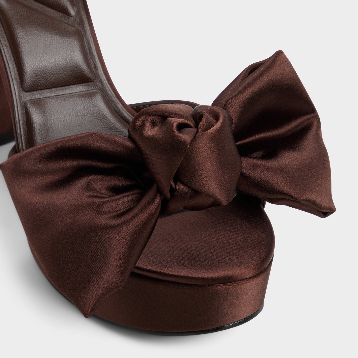 Luscious in Dark Brown - Strappy heeled sandal, Platform - Dark brown