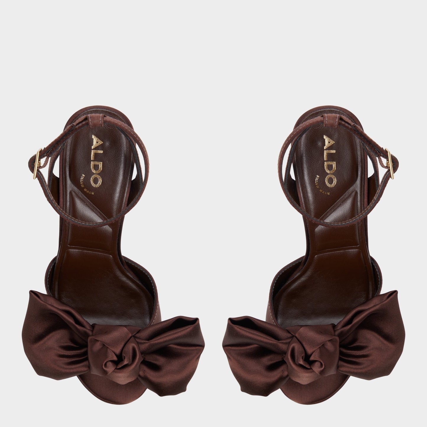 Luscious in Dark Brown - Strappy heeled sandal, Platform - Dark brown