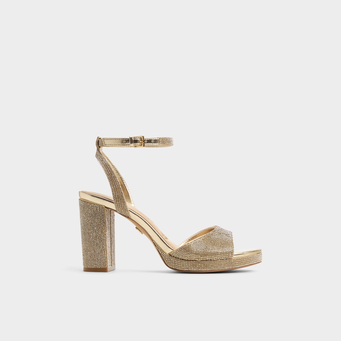Alluring Champagne Women's Strappy sandals - Strappy heeled sandal, Platform - Champagne