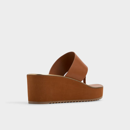 Penelopy Medium Brown Women's Platform sandals - Wedge sandal, Wedge heel - Medium brown