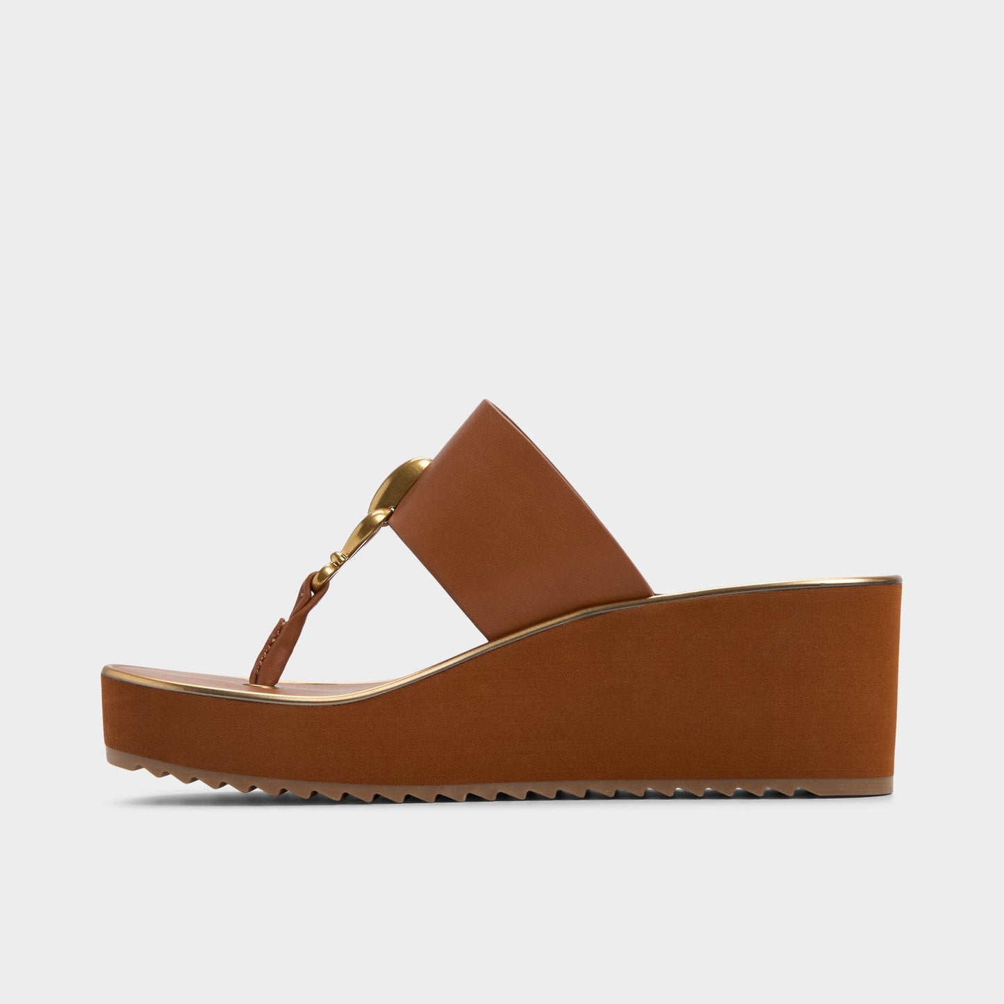 Penelopy Medium Brown Women's Platform sandals - Wedge sandal, Wedge heel - Medium brown