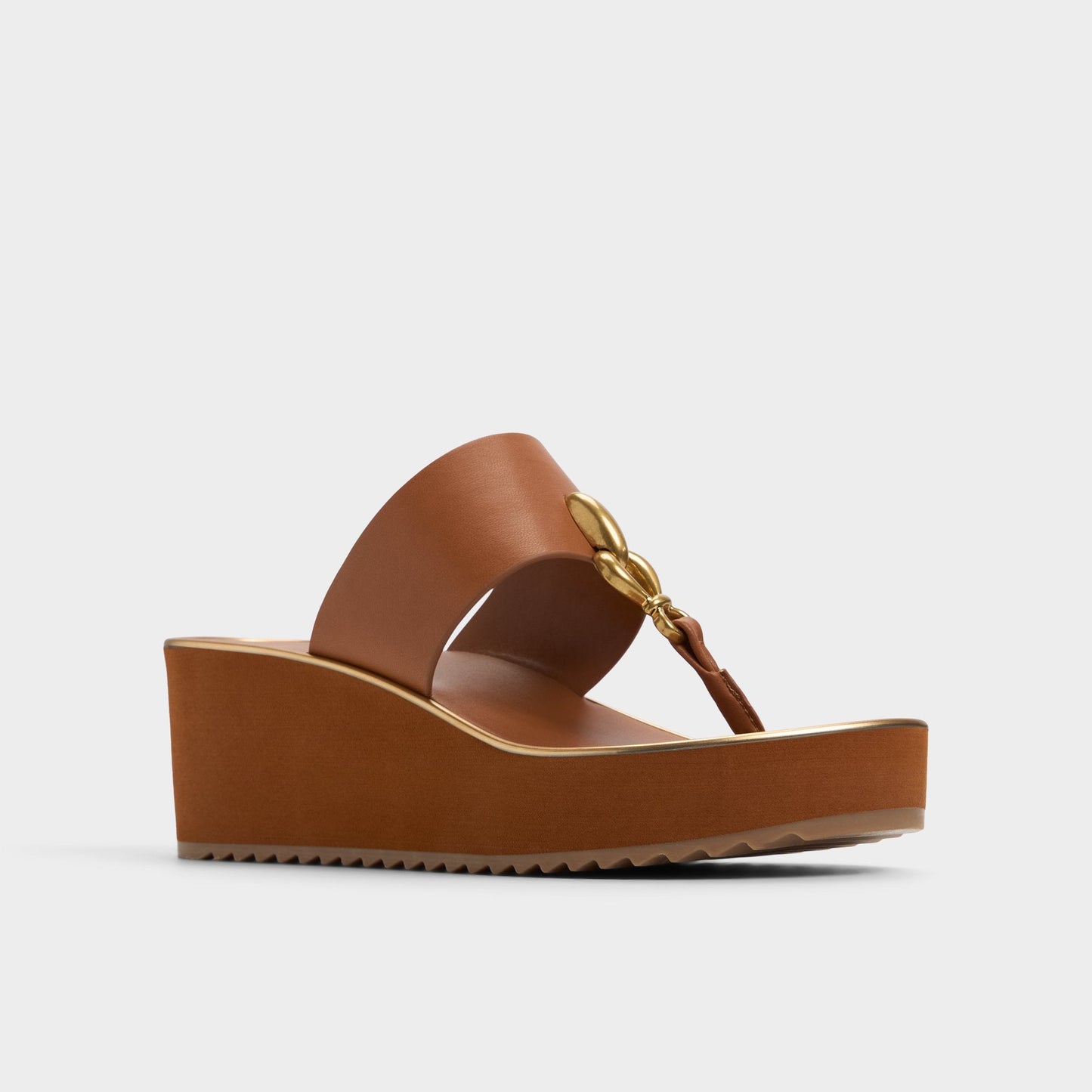Penelopy Medium Brown Women's Platform sandals - Wedge sandal, Wedge heel - Medium brown