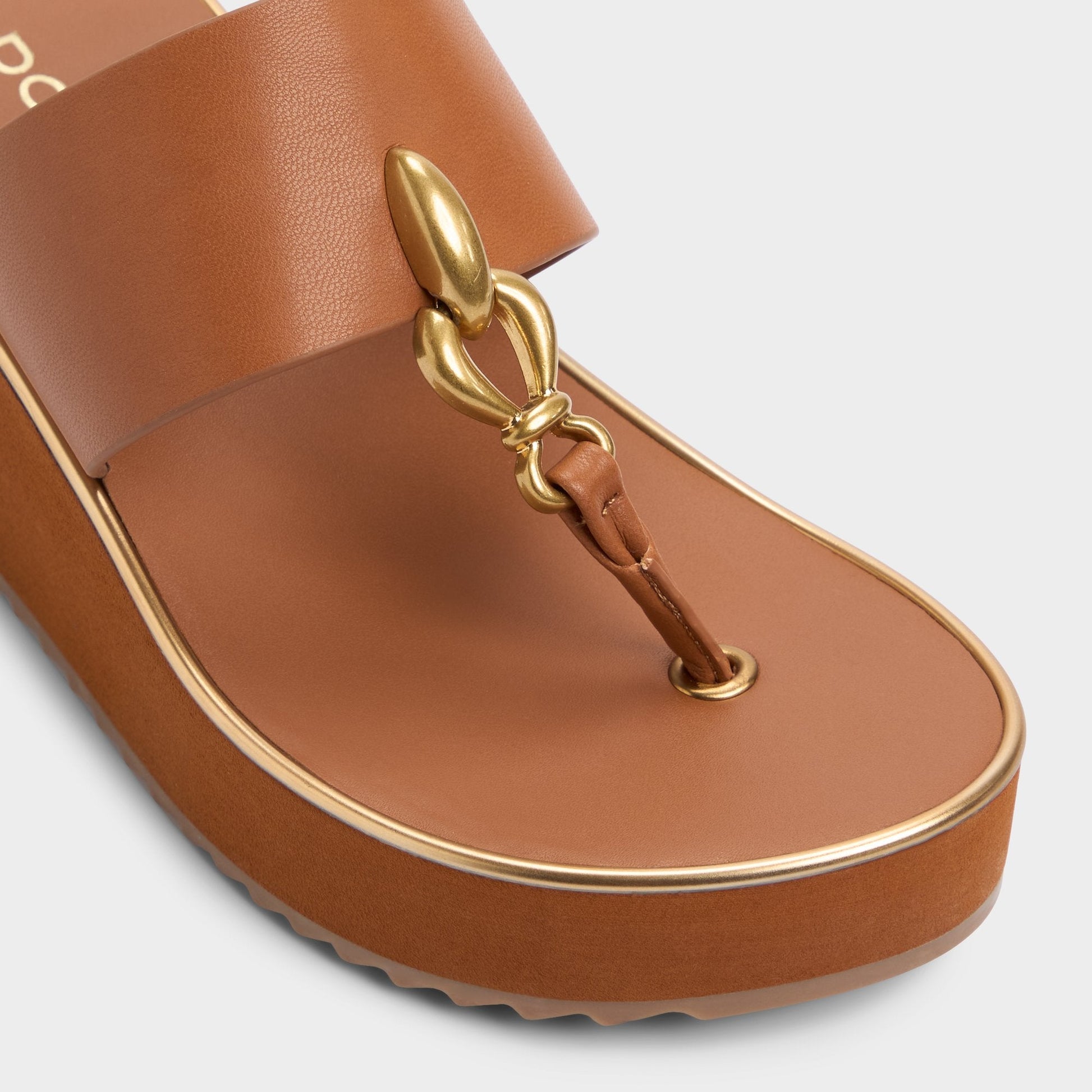 Penelopy Medium Brown Women's Platform sandals - Wedge sandal, Wedge heel - Medium brown