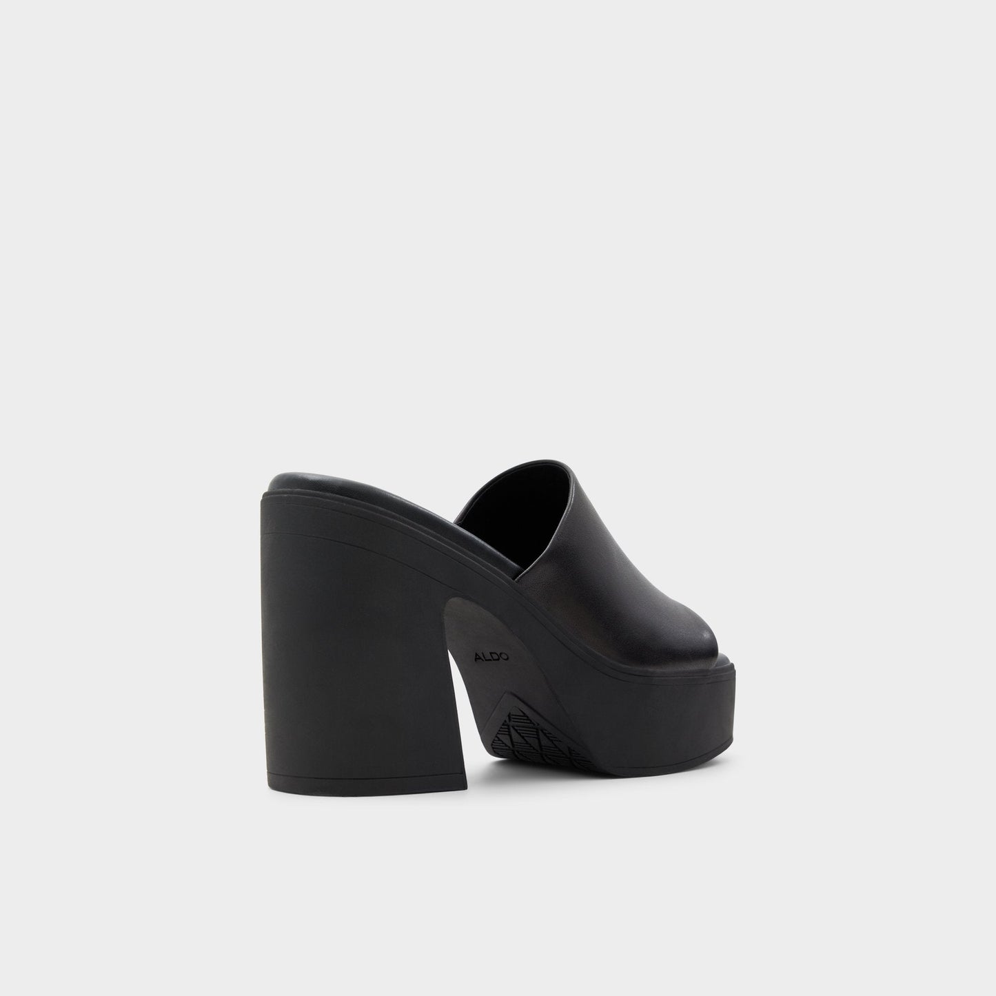 Maysee Other Black Leather Smooth Women's Mule slides - Heeled mule, Platform - Other black