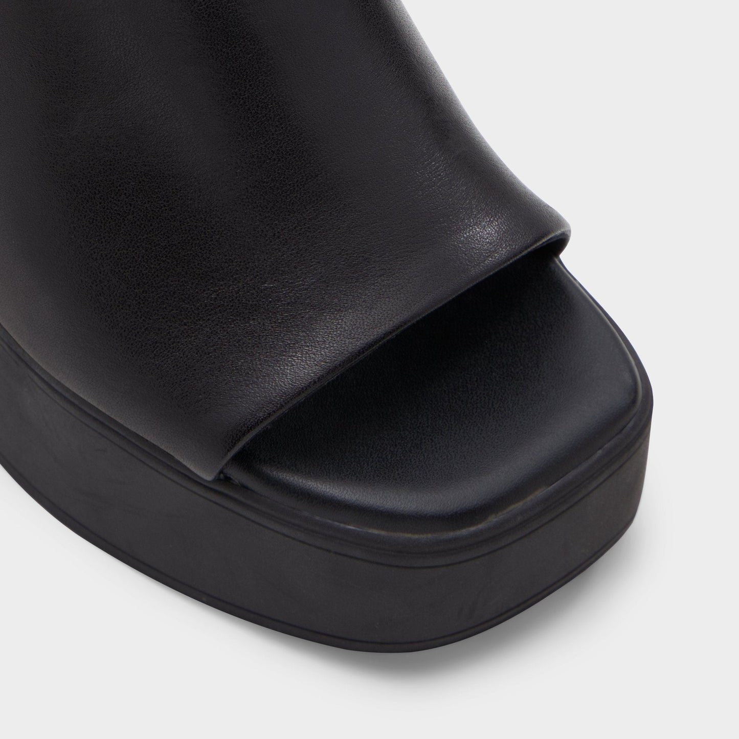 Maysee Other Black Leather Smooth Women's Mule slides - Heeled mule, Platform - Other black
