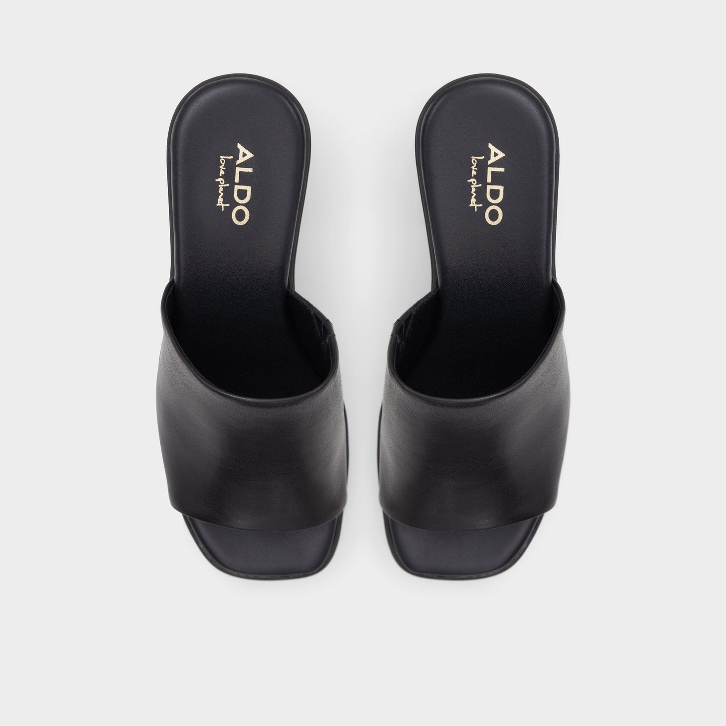 Maysee Other Black Leather Smooth Women's Mule slides - Heeled mule, Platform - Other black