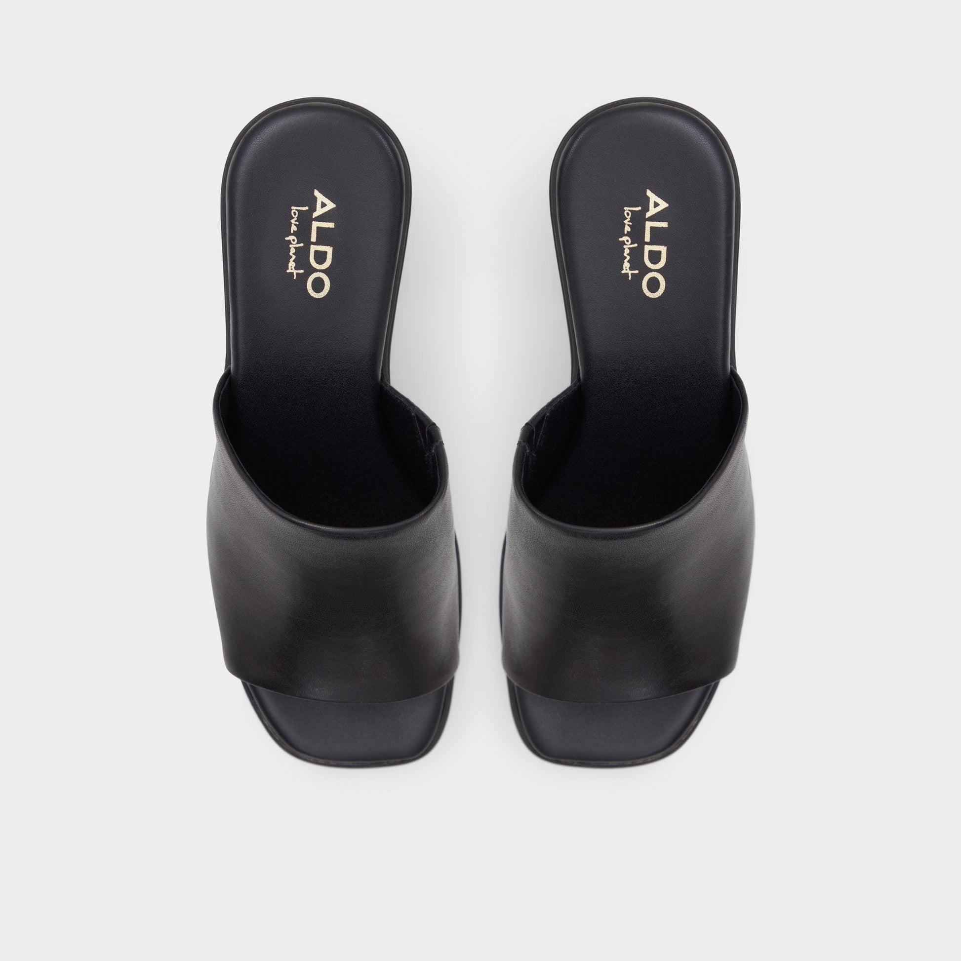 Maysee Other Black Leather Smooth Women's Mule slides - Heeled mule, Platform - Other black