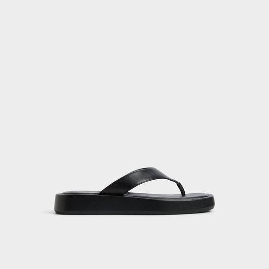 Grettle Black Women's Flats - Flip flop, Flatform - Black