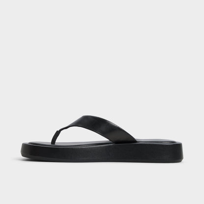 Grettle Black Women's Flats - Flip flop, Flatform - Black