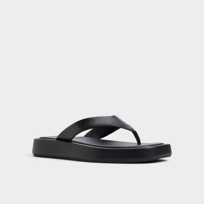 Grettle Black Women's Flats - Flip flop, Flatform - Black