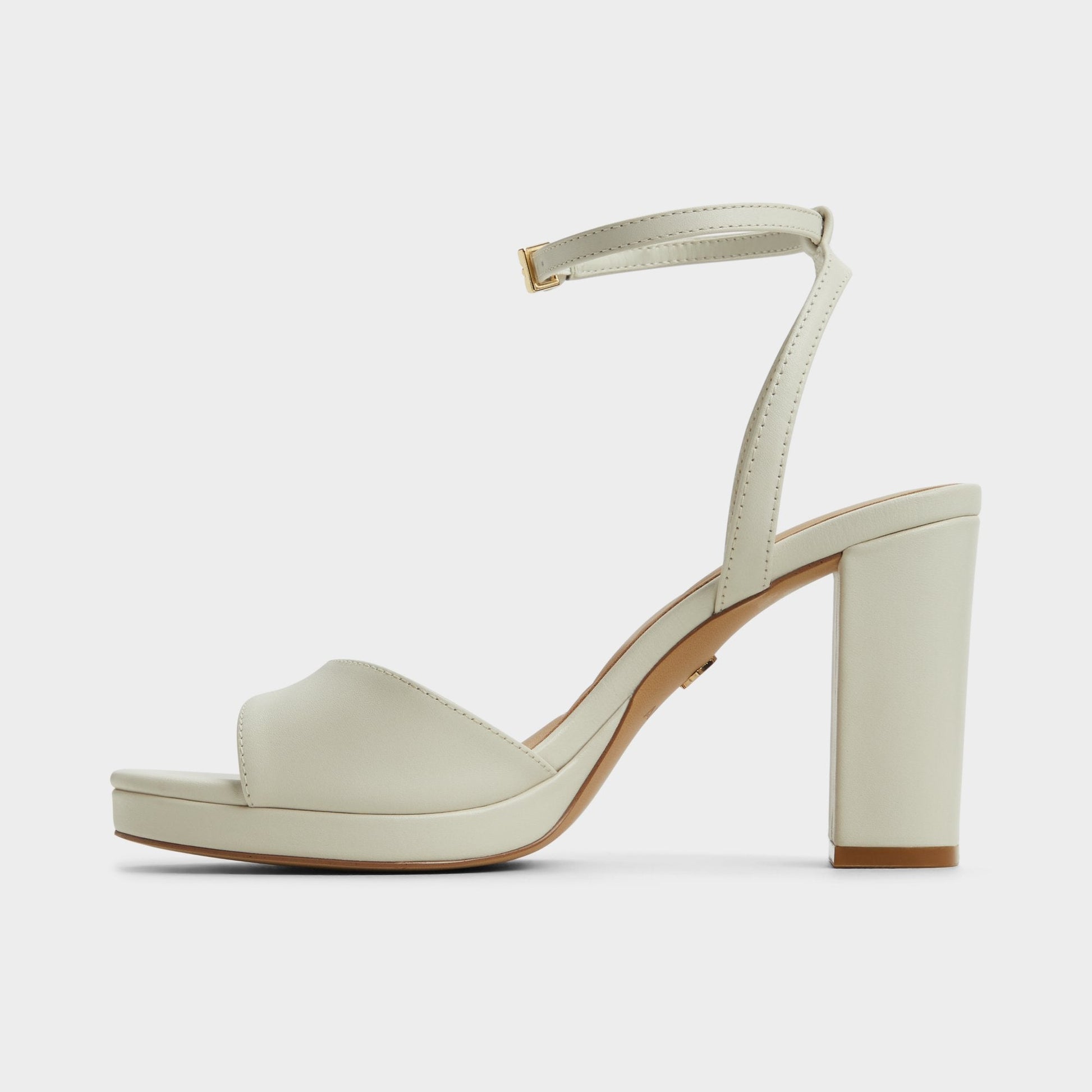 Gracious White/Bone Women's Block heels - Strappy heeled sandal, Block heel - White/Bone