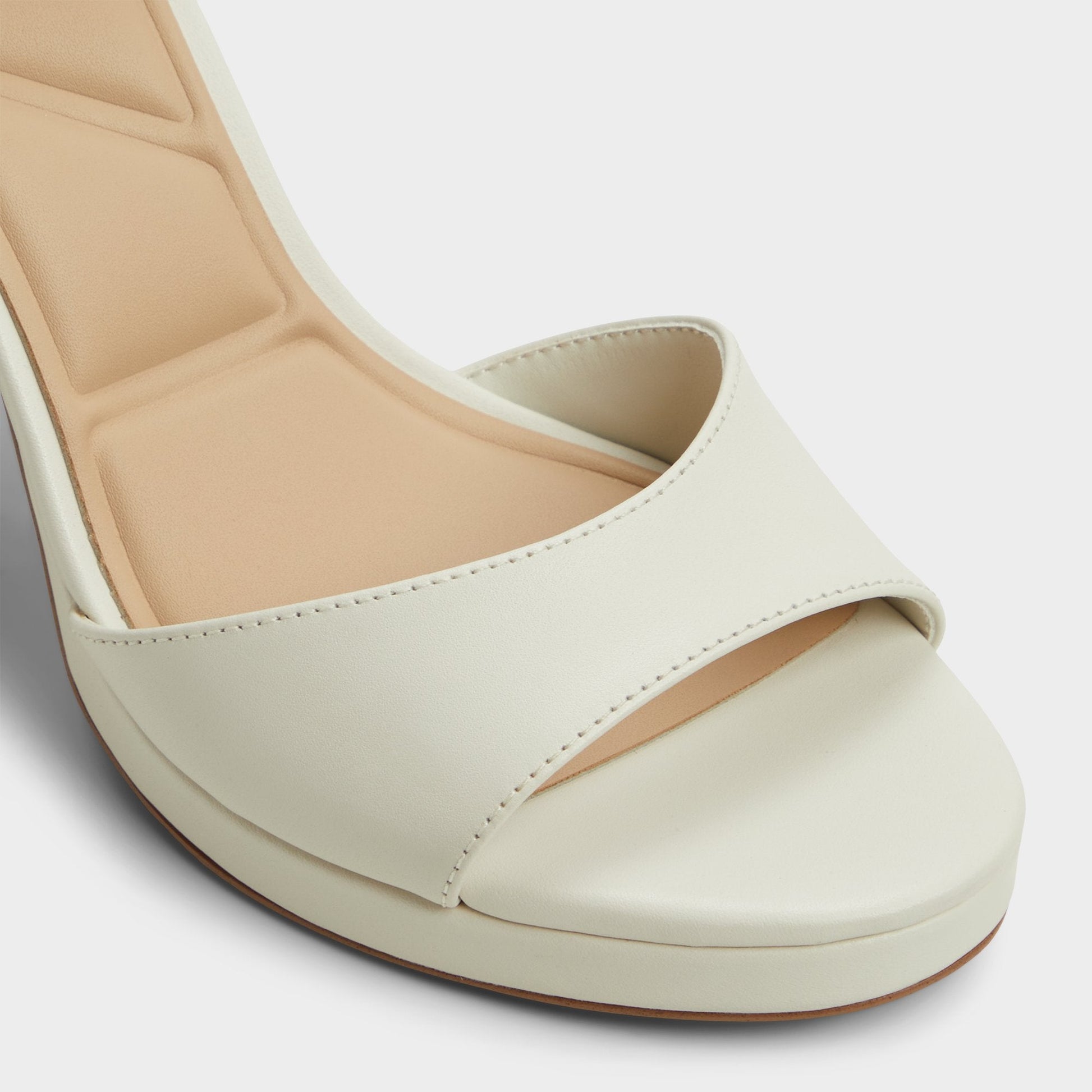 Gracious White/Bone Women's Block heels - Strappy heeled sandal, Block heel - White/Bone