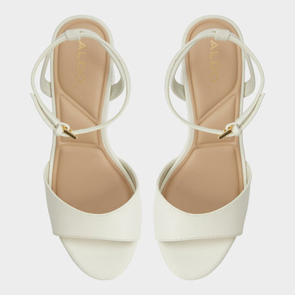 Gracious White/Bone Women's Block heels - Strappy heeled sandal, Block heel - White/Bone
