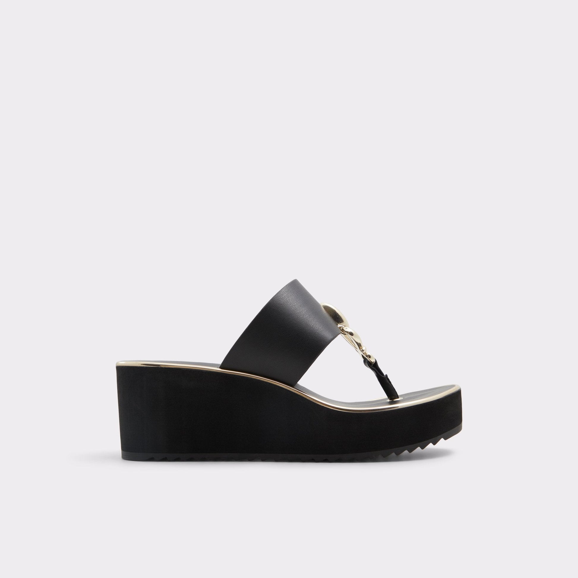 Penelopy Black Women's Wedges - Wedge sandal, Wedge heel - Black