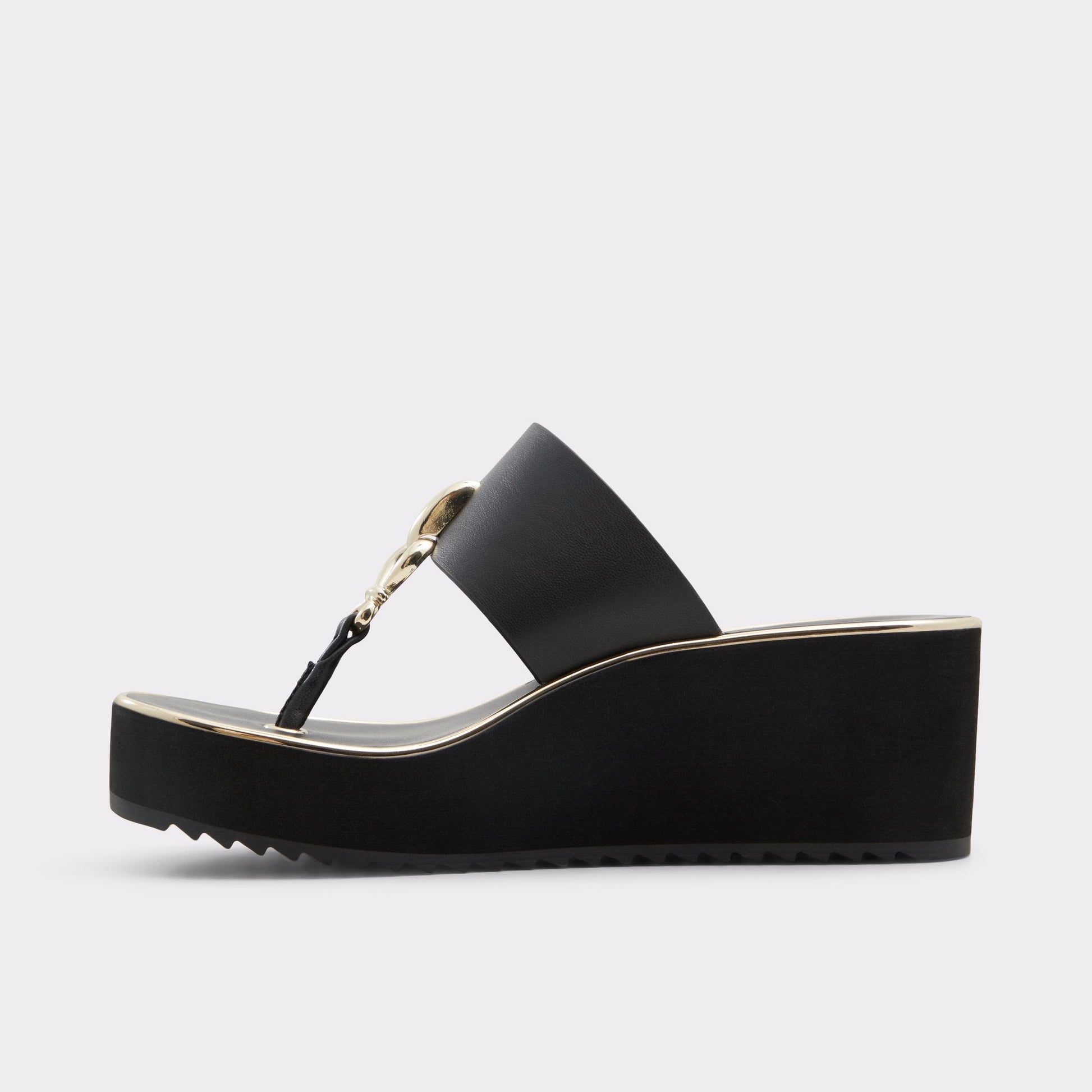 Penelopy Black Women's Wedges - Wedge sandal, Wedge heel - Black