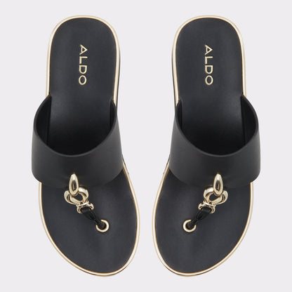 Penelopy Black Women's Wedges - Wedge sandal, Wedge heel - Black