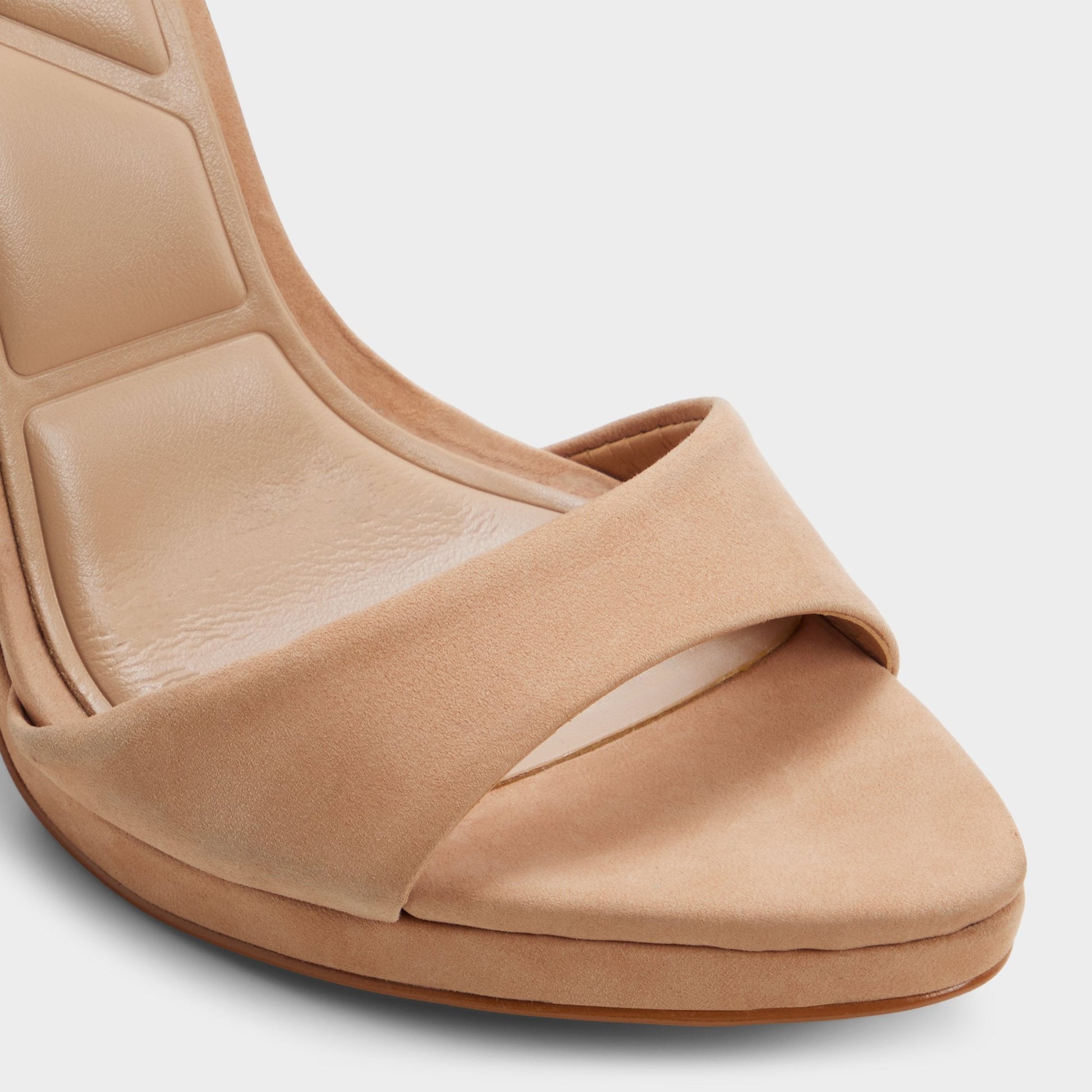 Ivette in Medium Beige - Strappy heeled sandal, Platform - Medium Beige