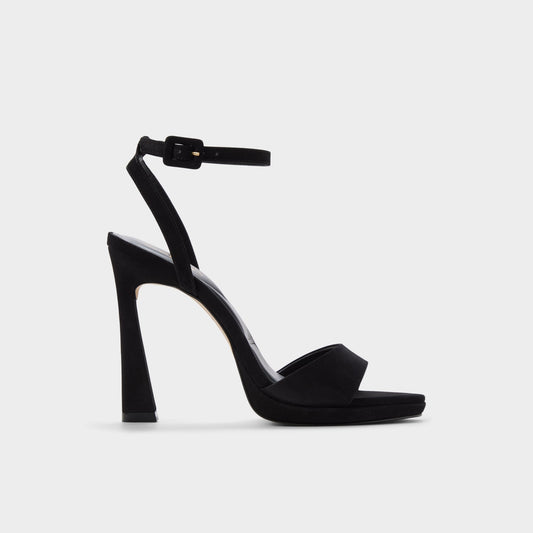 Ivette in Black - Heeled sandal, Platform - Black
