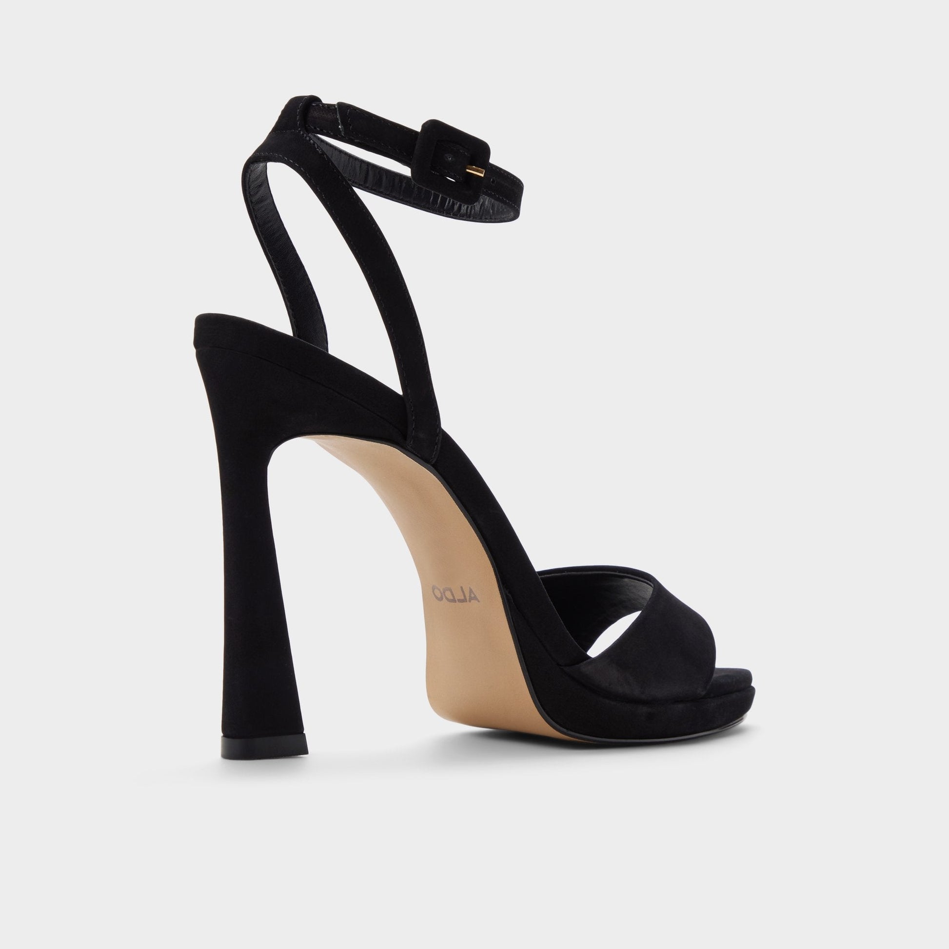 Ivette in Black - Heeled sandal, Platform - Black
