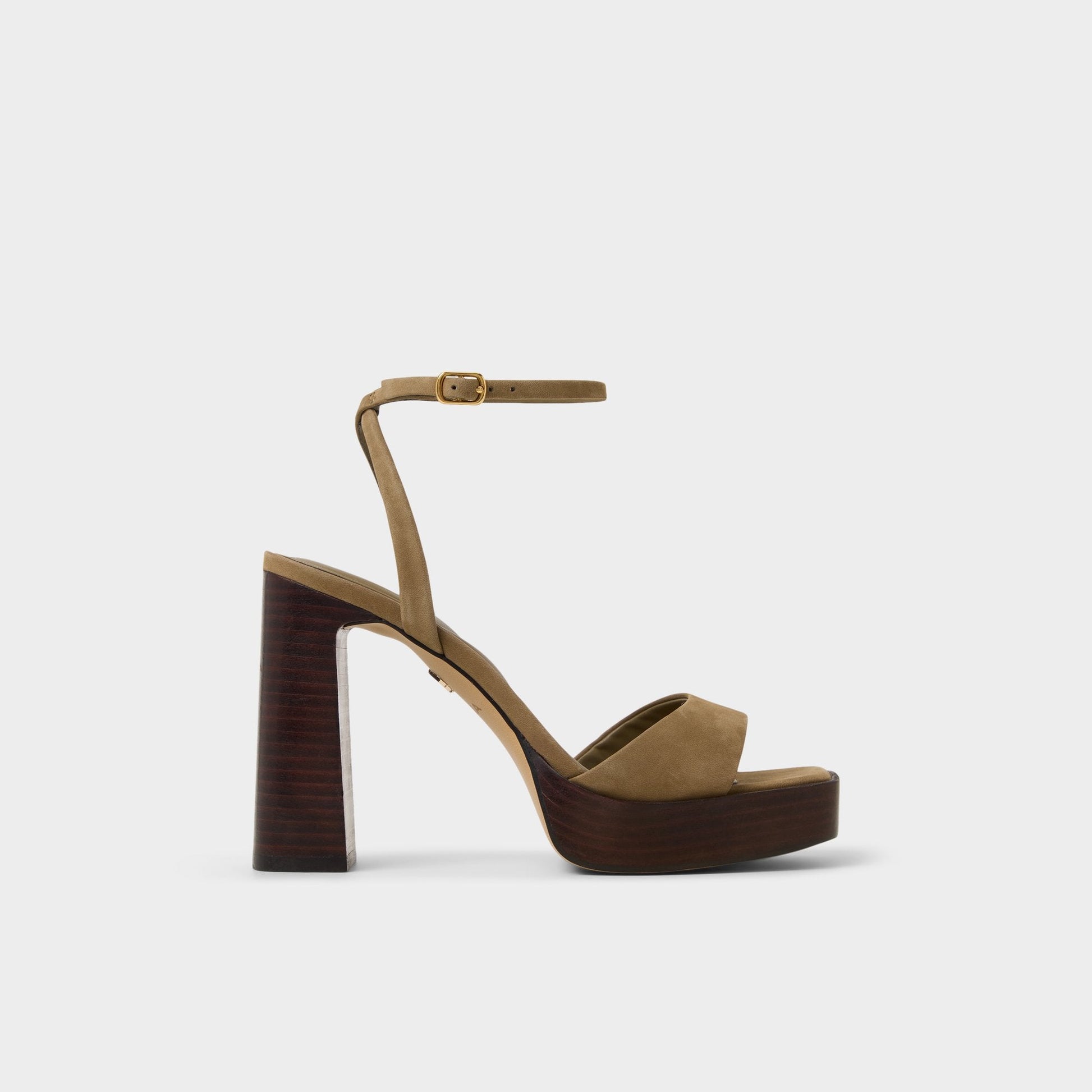 Lothon in Other Green - Strappy heeled sandal, Platform - Other Green