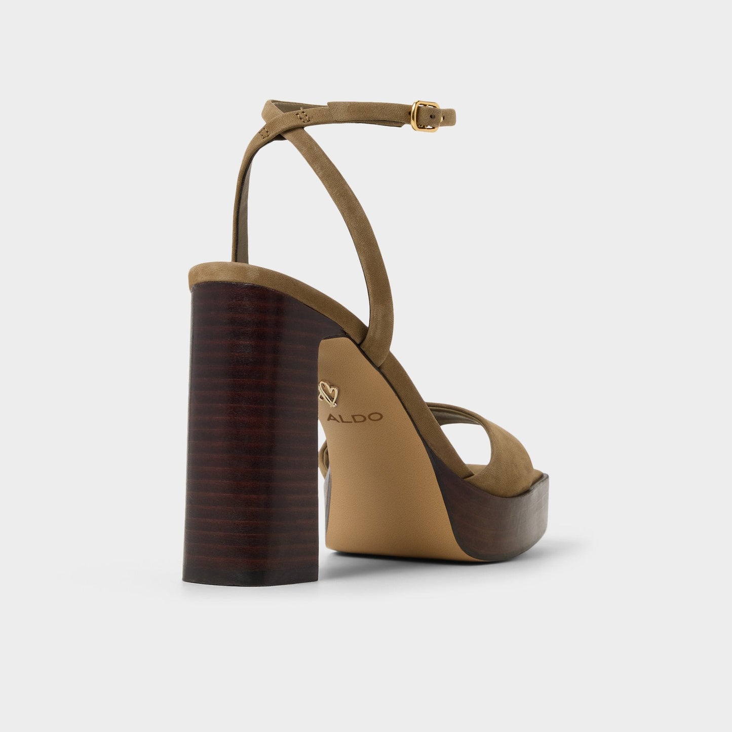 Lothon in Other Green - Strappy heeled sandal, Platform - Other Green