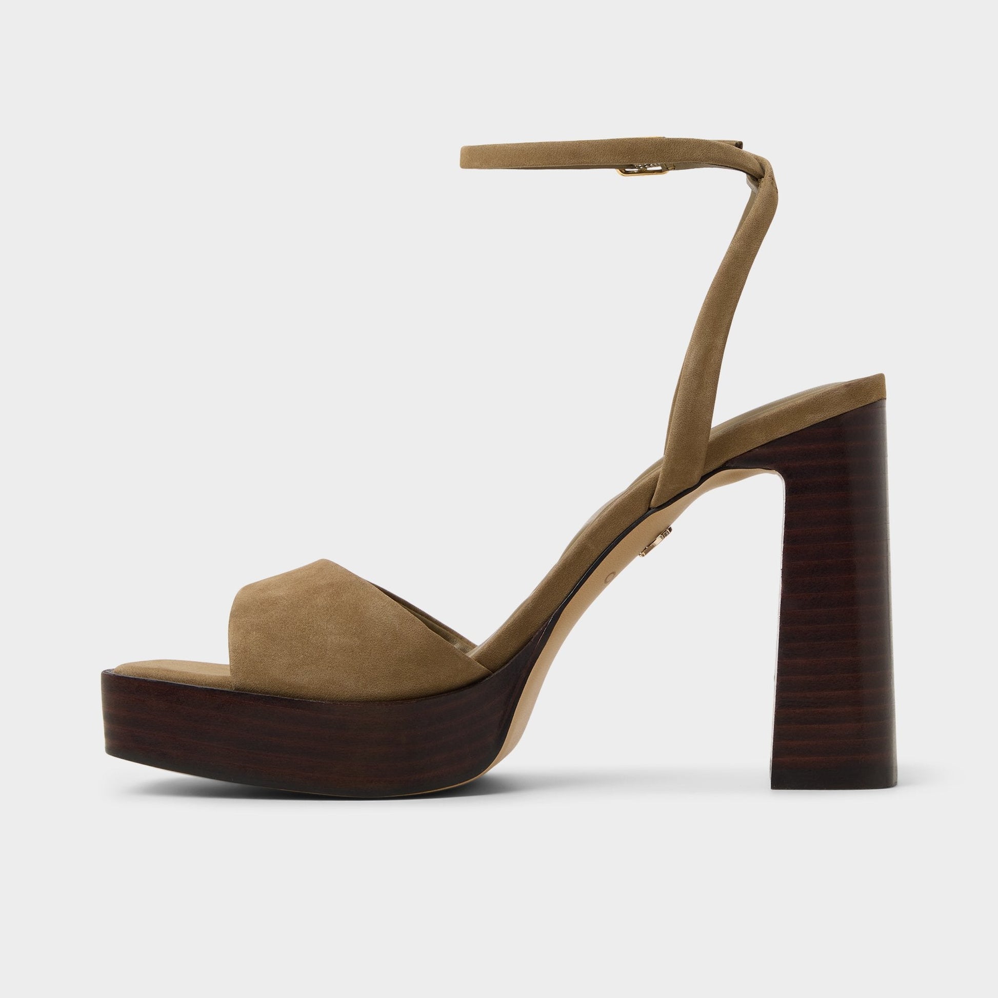 Lothon in Other Green - Strappy heeled sandal, Platform - Other Green