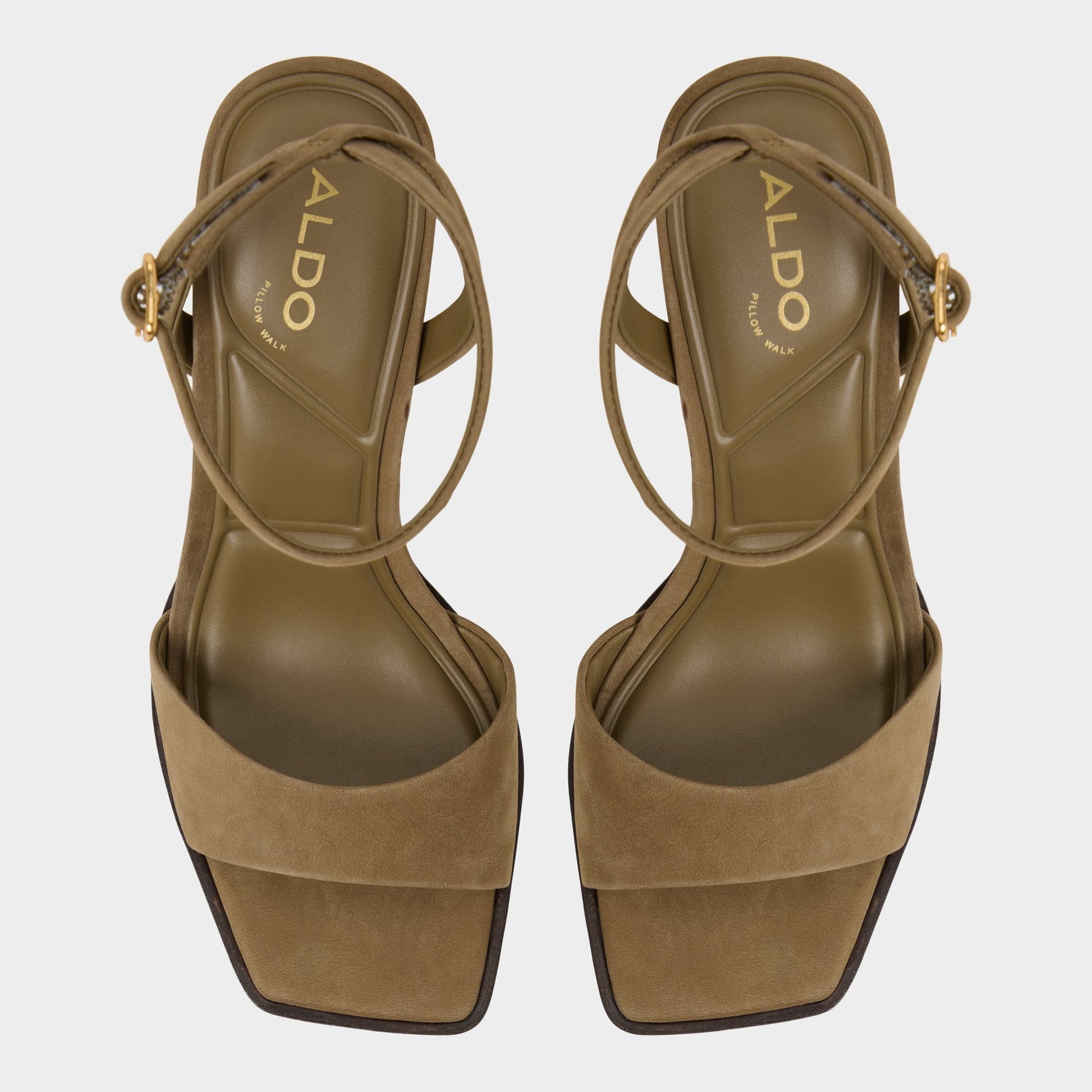 Lothon in Other Green - Strappy heeled sandal, Platform - Other Green