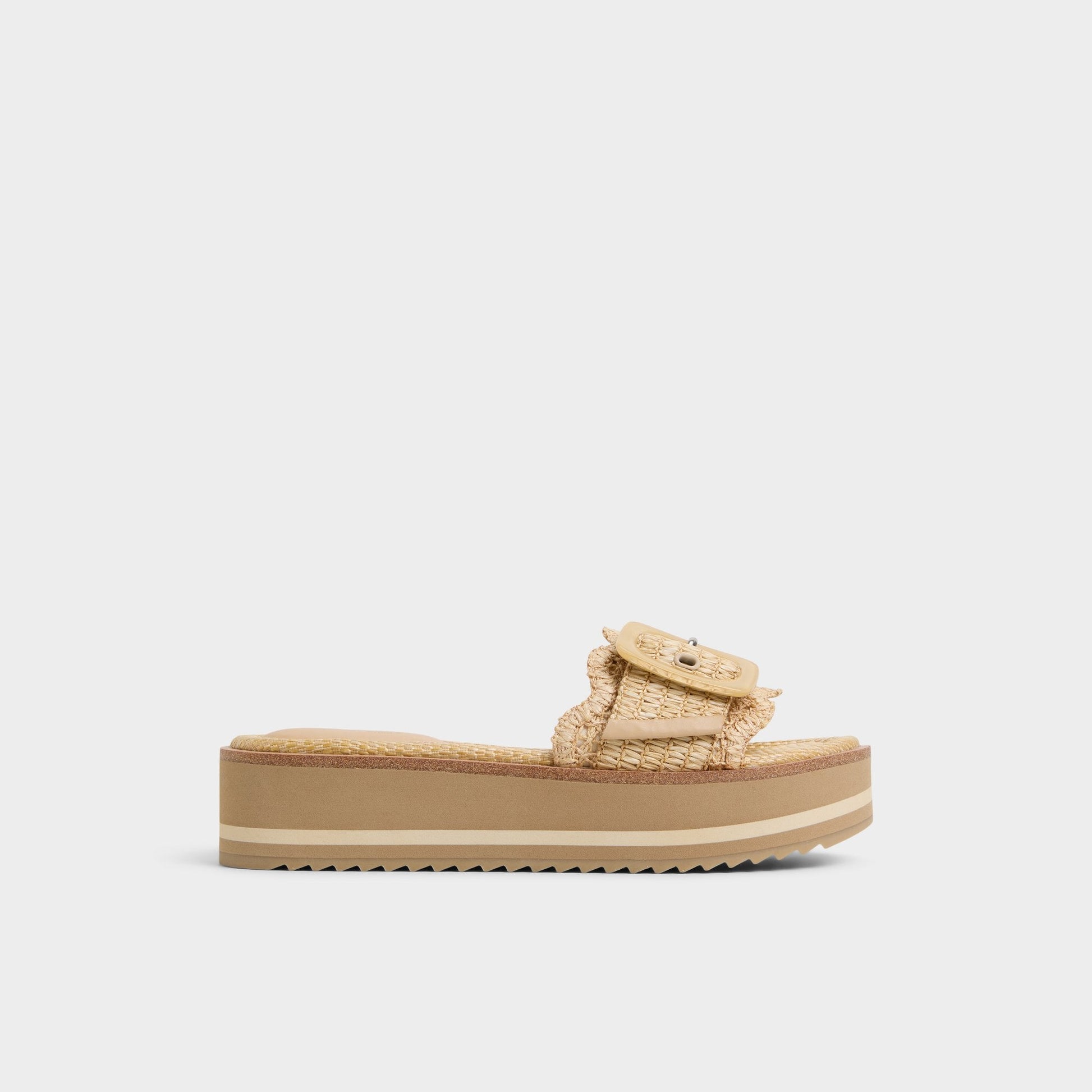 Wavynelly Light Beige Women's Flats - Slide sandal, Platform - Light beige