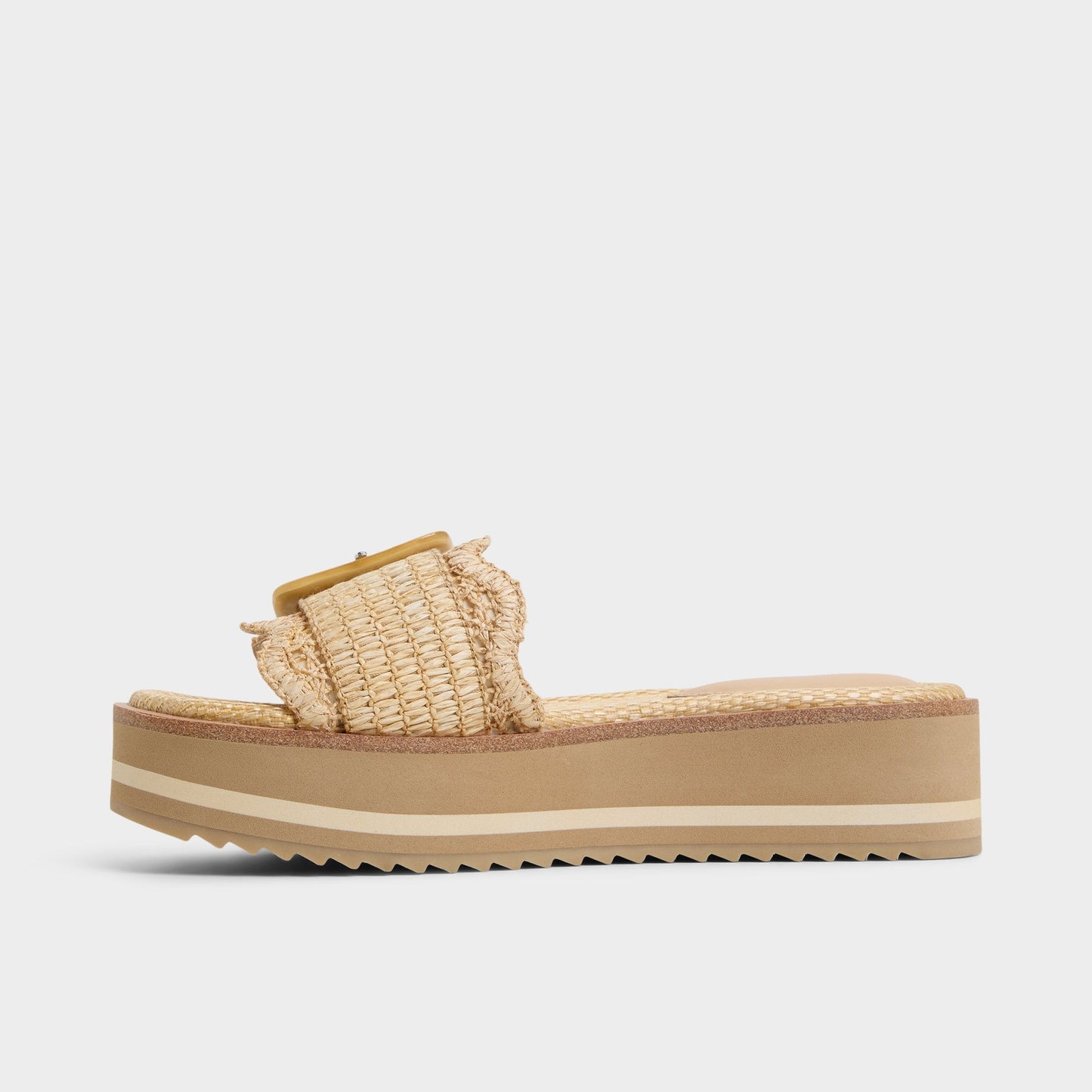 Wavynelly Light Beige Women's Flats - Slide sandal, Platform - Light beige