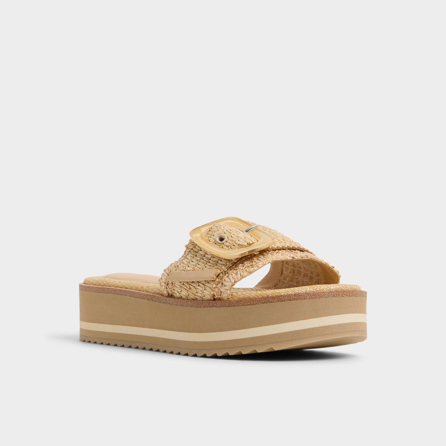 Wavynelly Light Beige Women's Flats - Slide sandal, Platform - Light beige