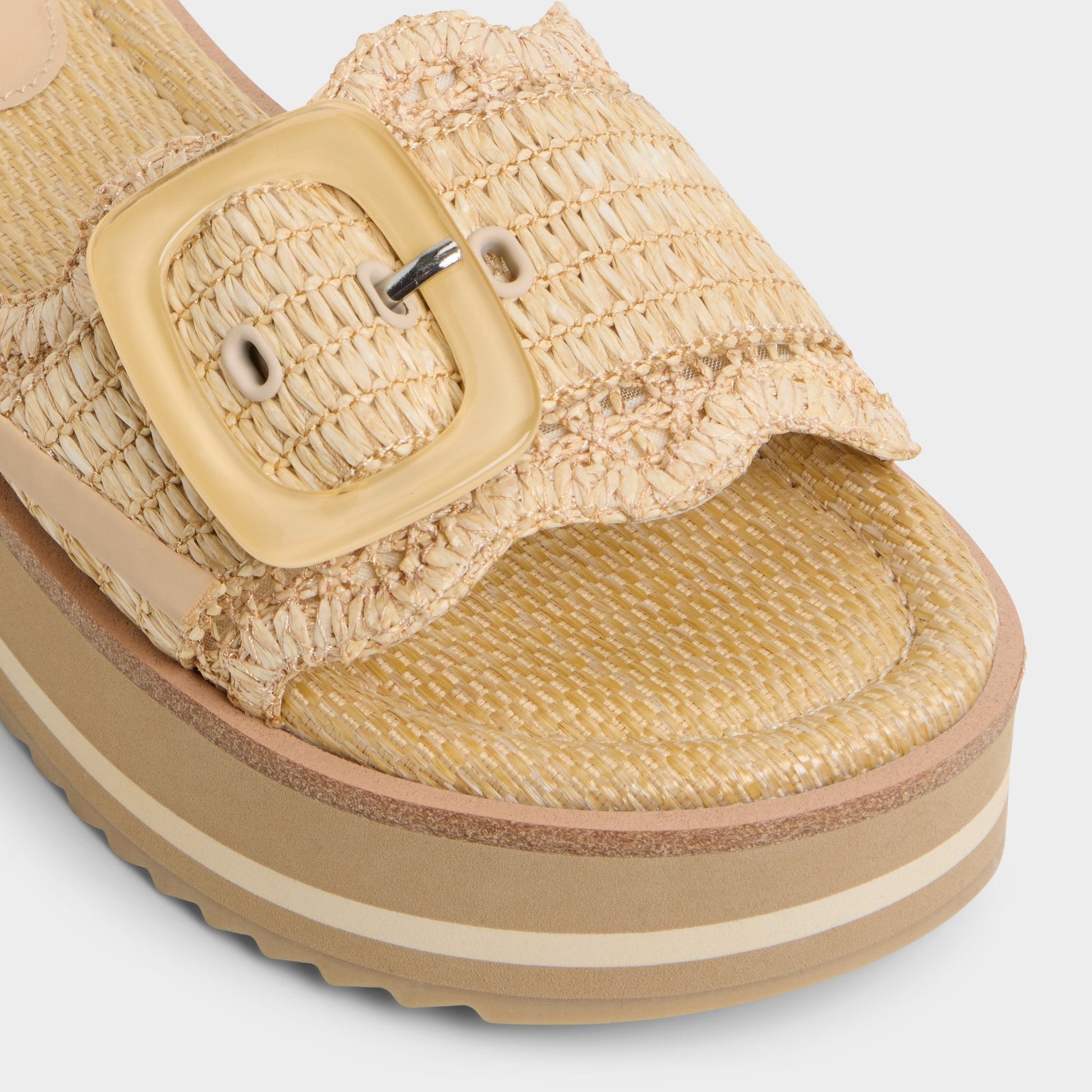 Wavynelly Light Beige Women's Flats - Slide sandal, Platform - Light beige