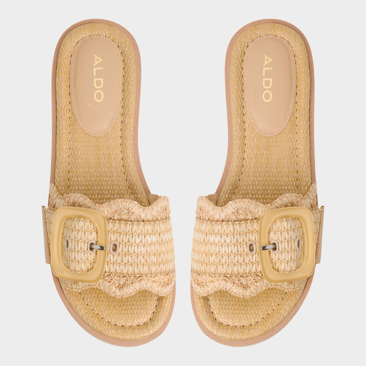 Wavynelly Light Beige Women's Flats - Slide sandal, Platform - Light beige