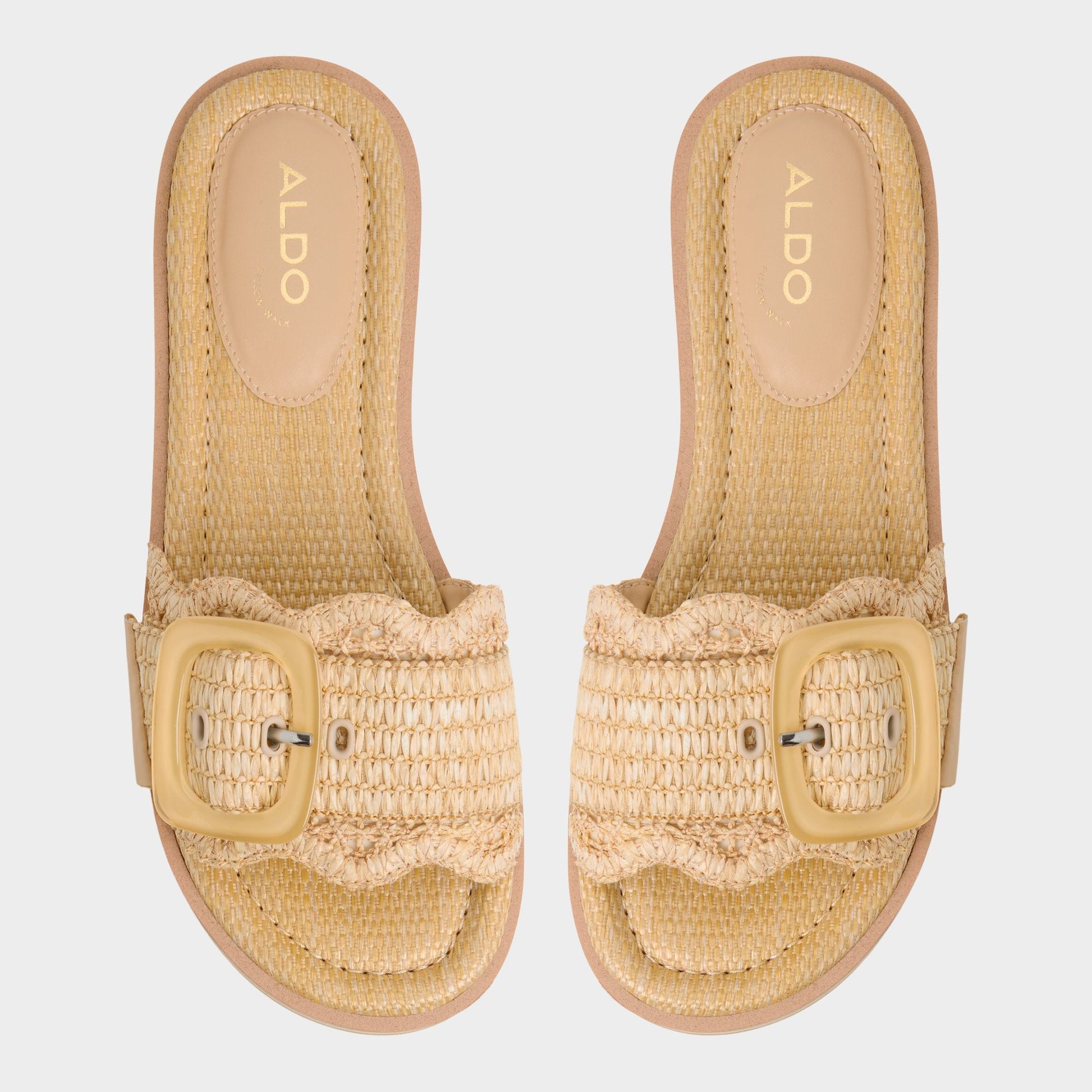Wavynelly Light Beige Women's Flats - Slide sandal, Platform - Light beige