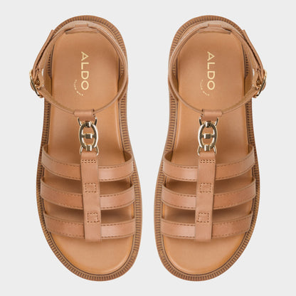 Lamington Medium Brown Women's Strappy sandals - Gladiator sandal, Lug sole - Medium Brown