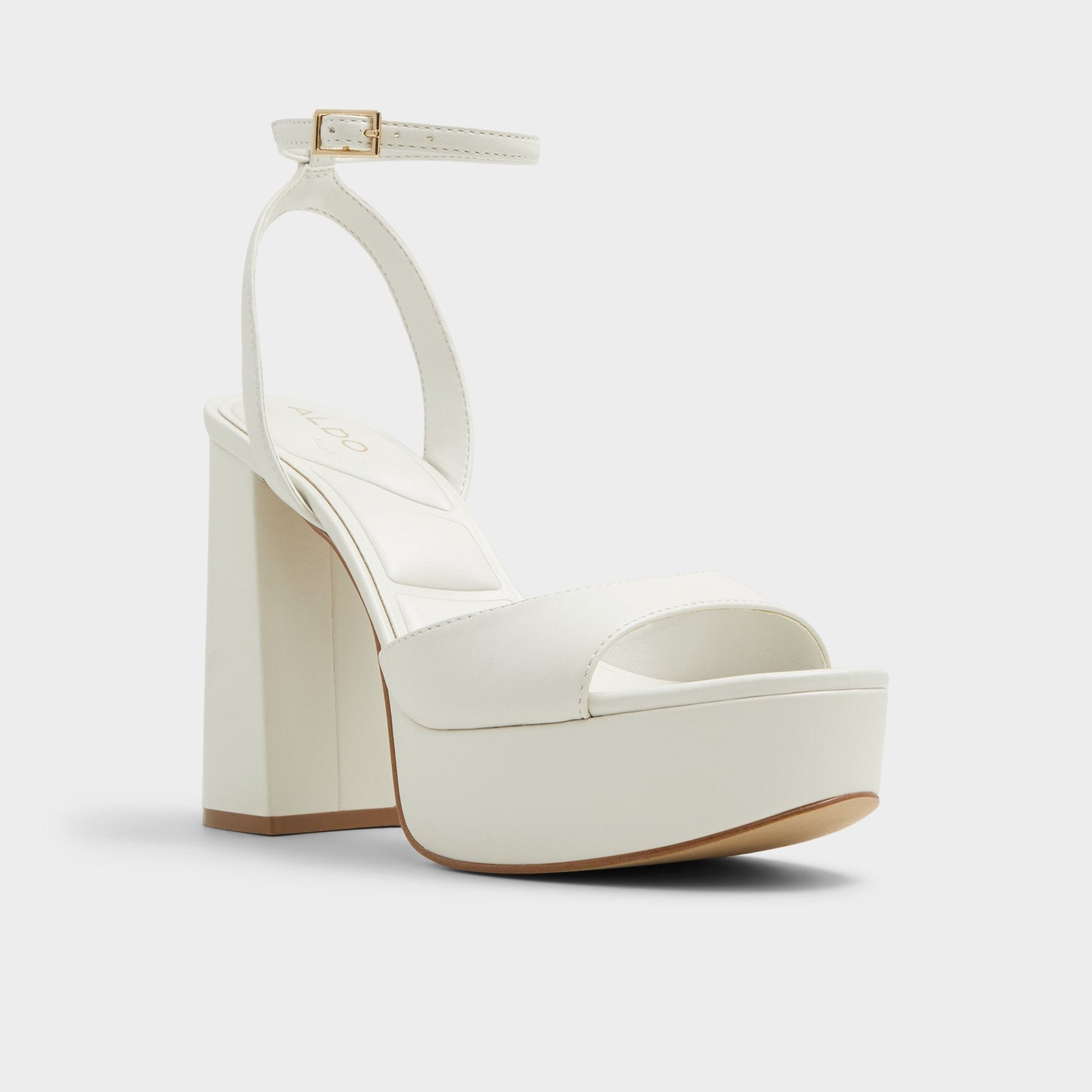 Valoria White Women's Platform sandals - Strappy heeled sandal - White