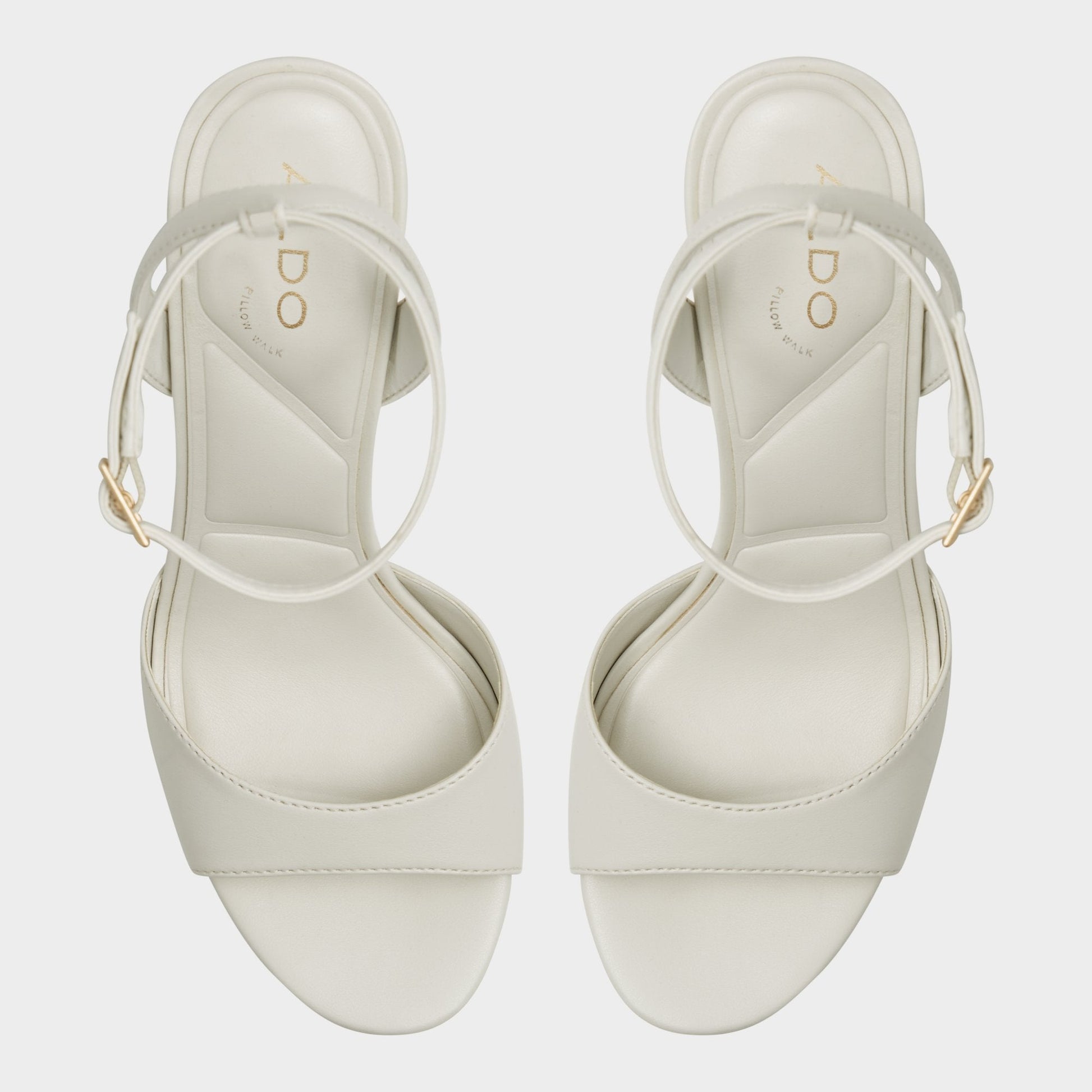 Valoria White Women's Platform sandals - Strappy heeled sandal - White