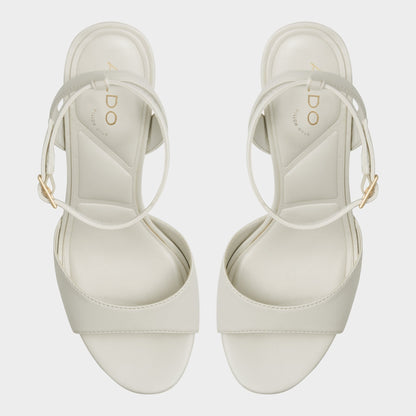 Valoria White Women's Platform sandals - Strappy heeled sandal - White
