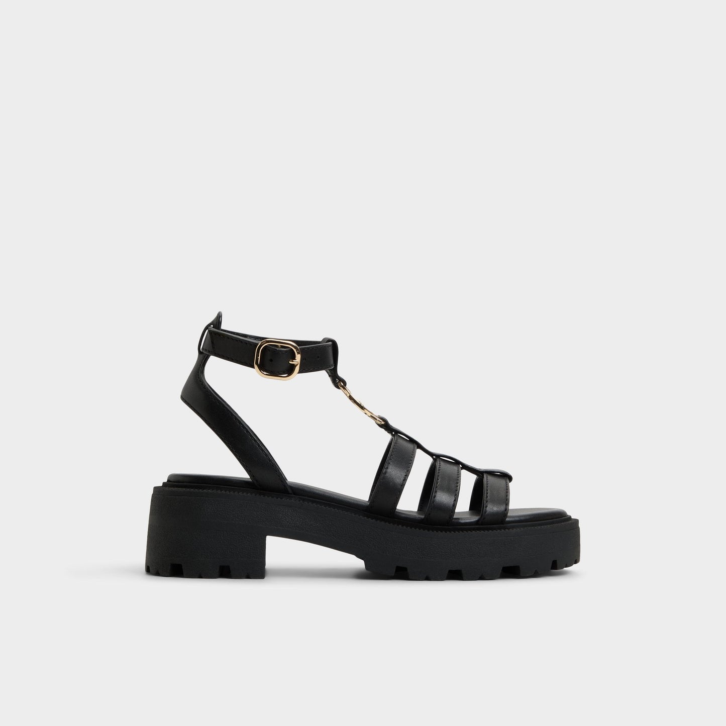 Lamington Black Women's Strappy sandals - Gladiator sandal, Lug sole - Black